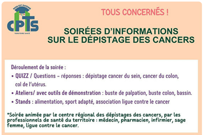 You are currently viewing Soirée d’informations sur le dépistage des cancers